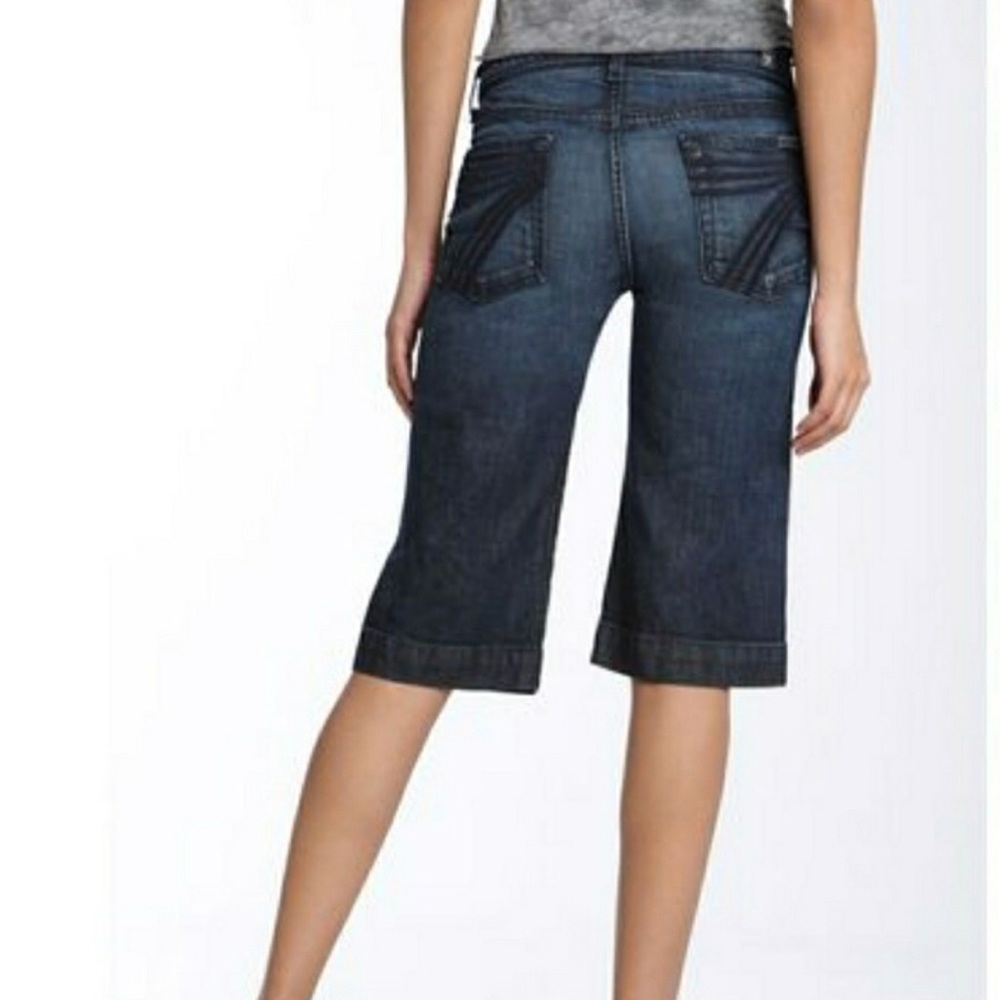 7 For All Man Kind Dark Wash Bermuda Shorts